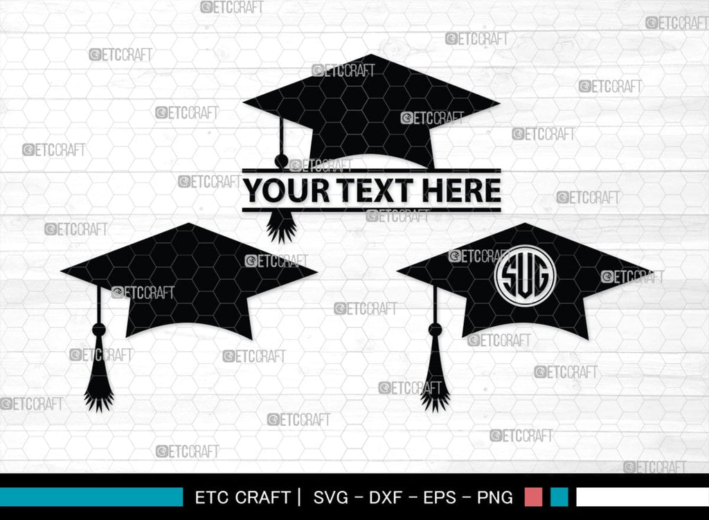 Graduation Cap Monogram Graduation Cap Silhouette Graduate Svg Graduation Svg Diploma Svg 9737