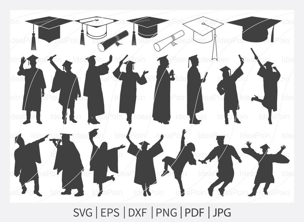Graduation Svg, Graduate Silhouette, Graduate SVG Cut Files