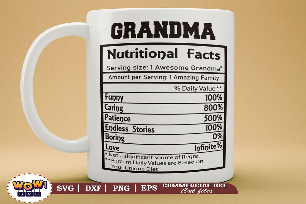 Mothers Day Gifts for Grandma, Best Grandma Gifts, Birthday Gifts for  Grandma Coffee Mug, Funny Nutrition Facts Grandma Mug, Christmas Gifts for