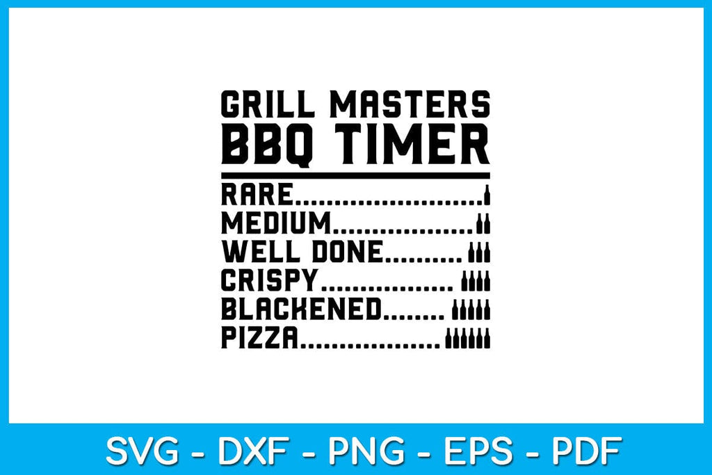 Grill Master Timer, BBQ, Beer, SVG