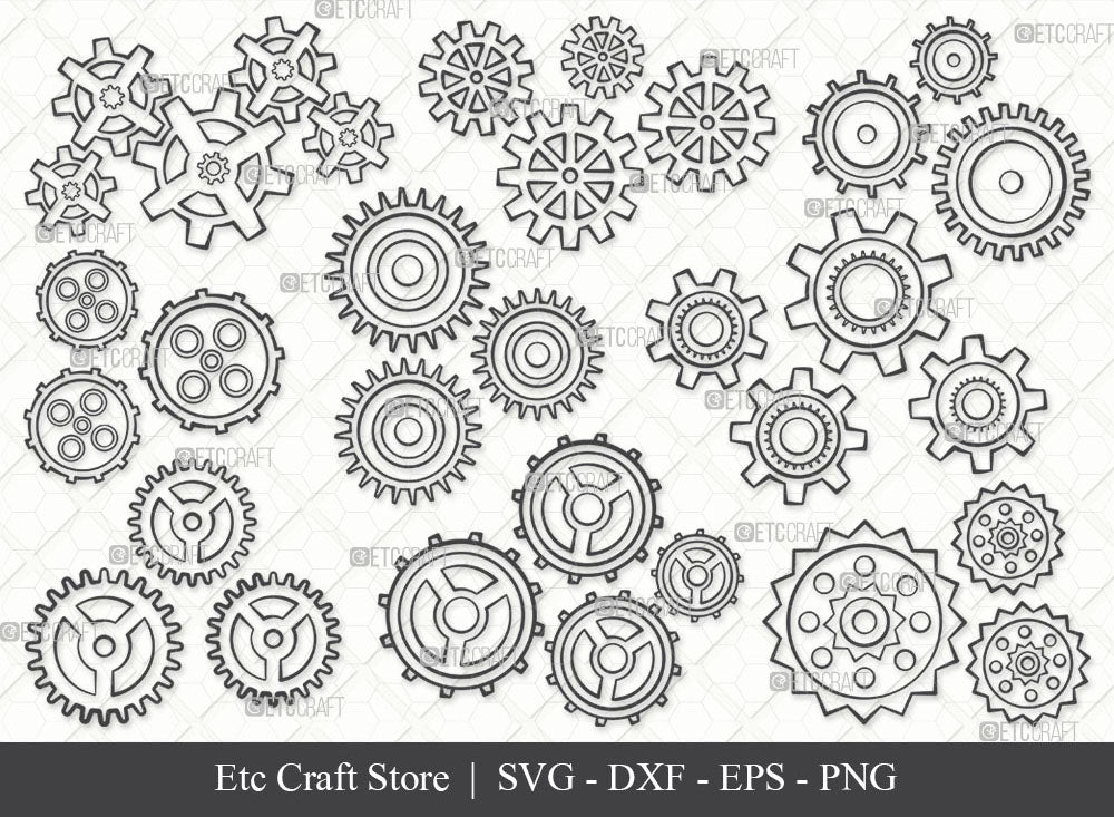 gear svg Growing Gears SVG, Gears Outline, Metal Gears Svg, Machine Gear Svg, Cogs and Gears Svg, Cog Wheels Svg, Steampunk Cog Gear Svg, Gears Bundle