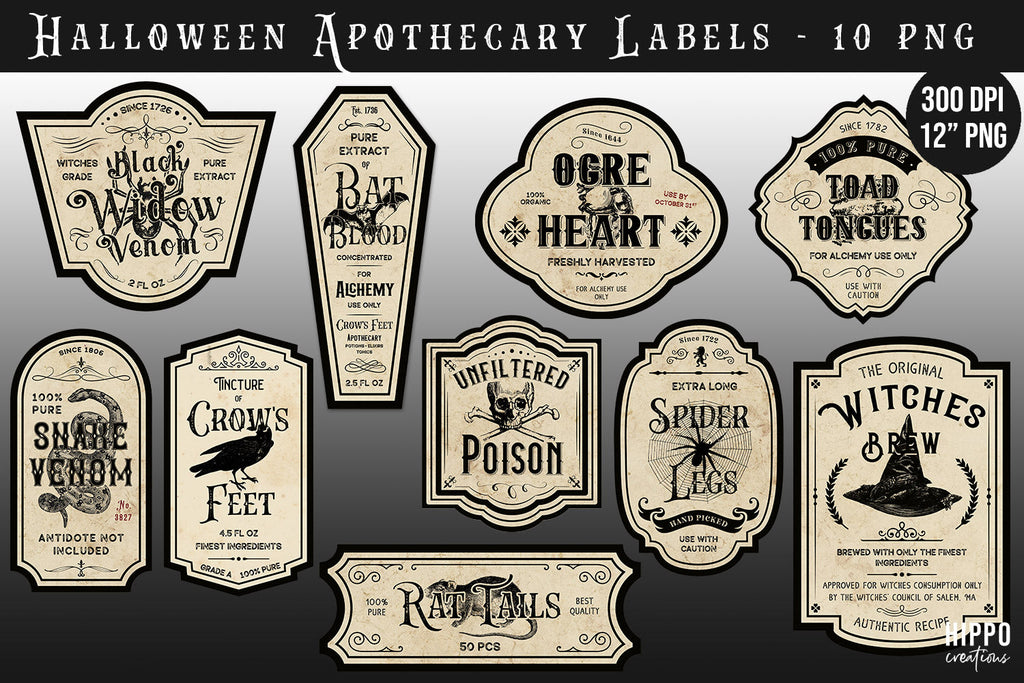 Halloween Apothecary Label Stickers Graphic by etcify · Creative Fabrica
