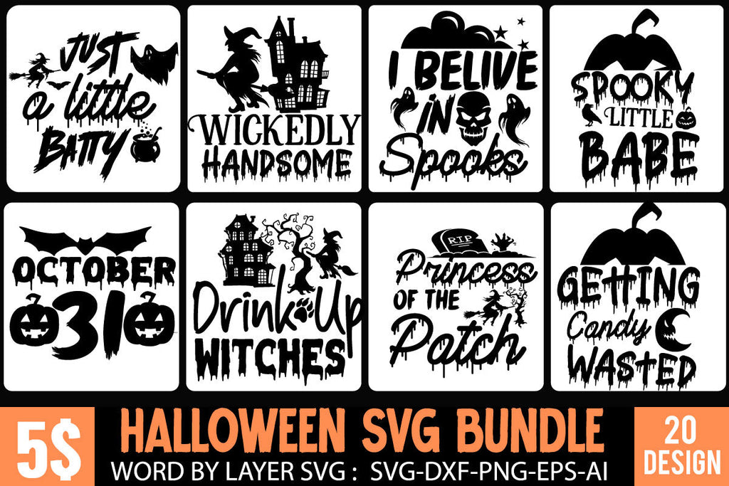 Halloween Cut File Bundle, Halloween Svg Bundle, Halloween Quote Svg 