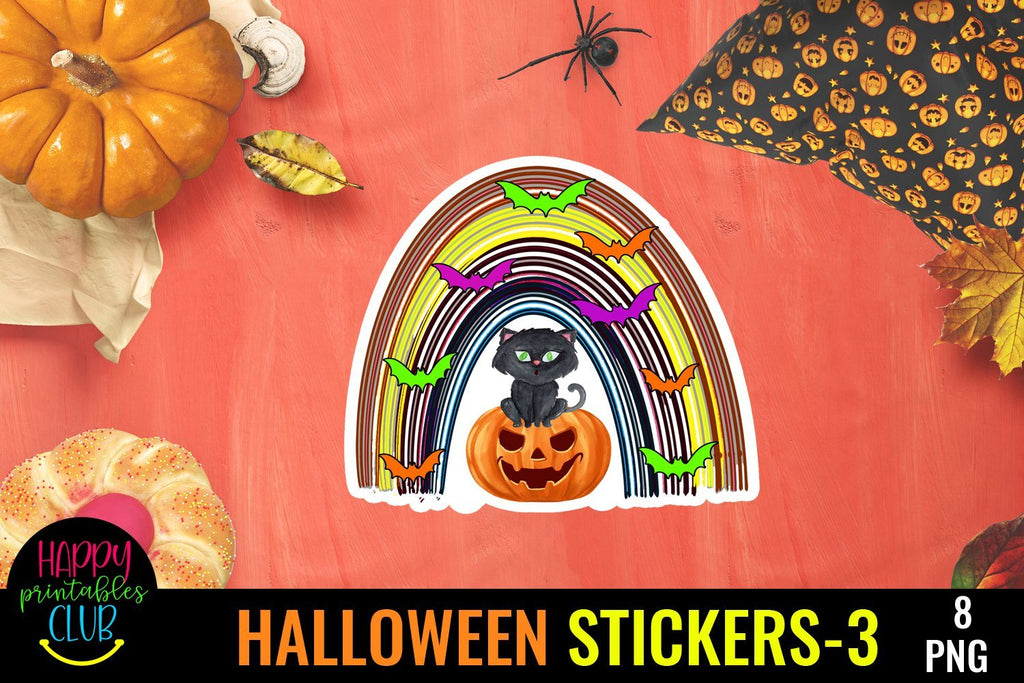 Halloween Stickers Printable 3- Stickers for Halloween - So Fontsy