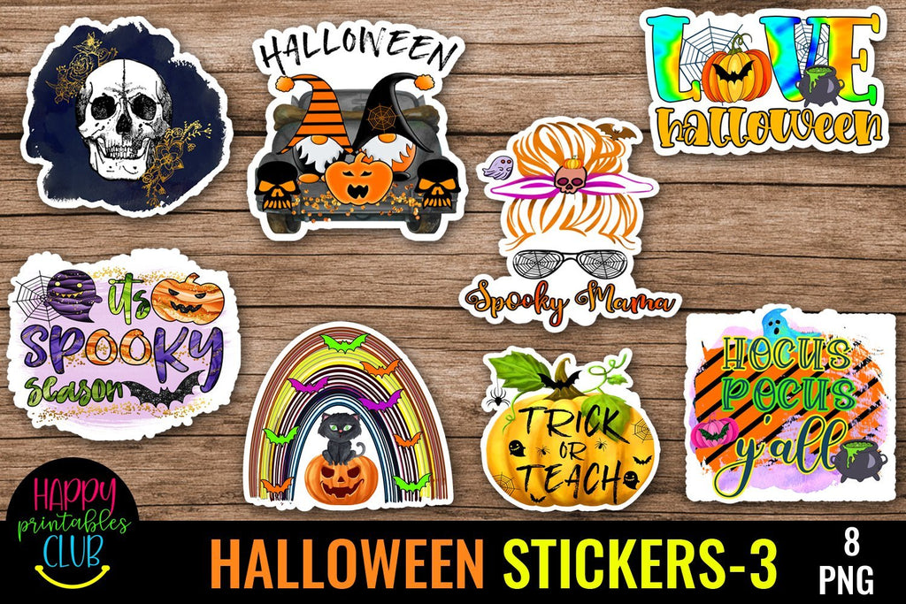 Halloween Stickers Printable 3- Stickers for Halloween - So Fontsy
