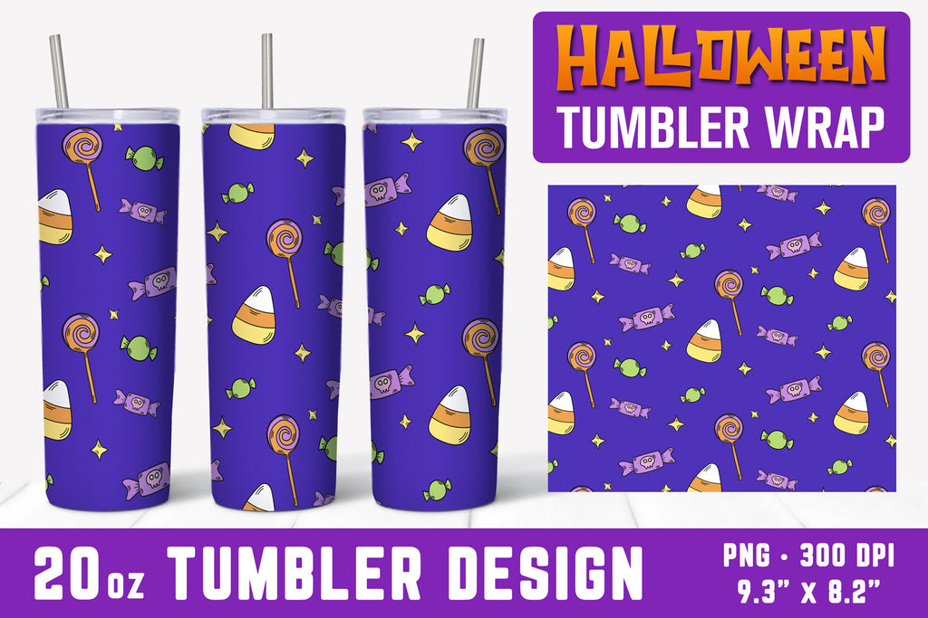 Halloween Tumbler Wrap, Halloween Sublimation Tumbler PNG - So Fontsy