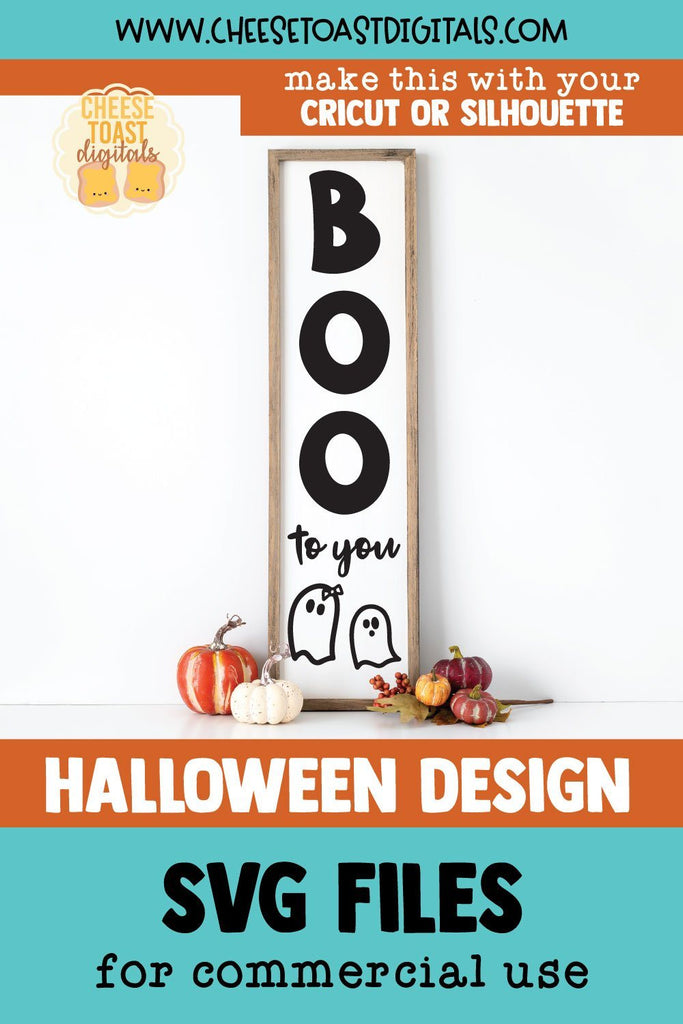 Halloween Vertical Porch Sign SVG | Boo To You - So Fontsy