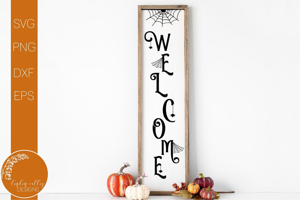 Halloween Welcome SVG-Halloween Quote Vertical Porch Sign SVG - So Fontsy