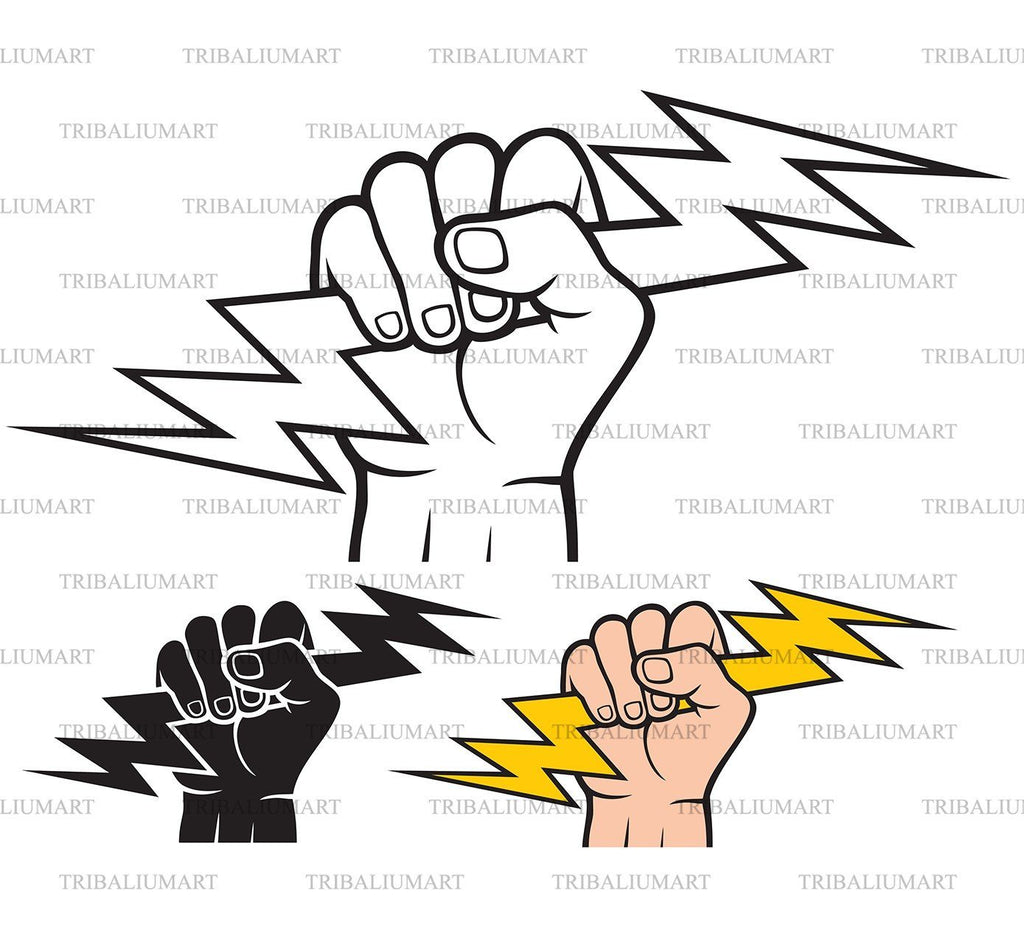 Self Made Slogan Hand Holding Thunder Stock Vector (Royalty Free)  1852201066