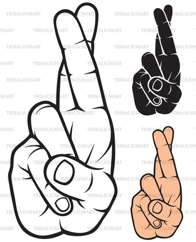 Hand with crossed fingers SVG TribaliumArtSF 