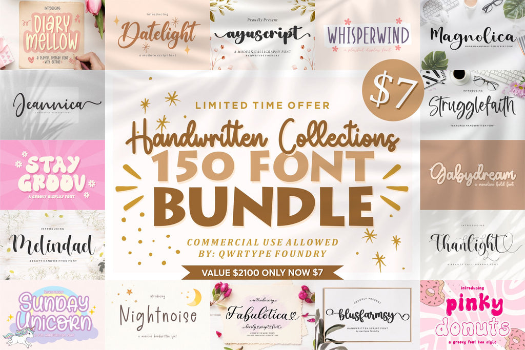 Handwritten Collections Font Bundle - So Fontsy