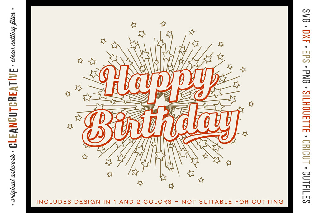Foil Quill Birthday Card - Gifts / Single Line Sketch SVG File