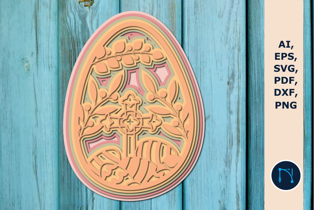 Happy Easter egg SVG, 3d layer egg SVG - So Fontsy