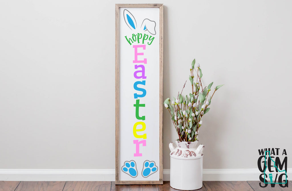 Happy Easter Porch Sign SVG | Easter SVG | Easter Bunny svg | Bunny sv ...