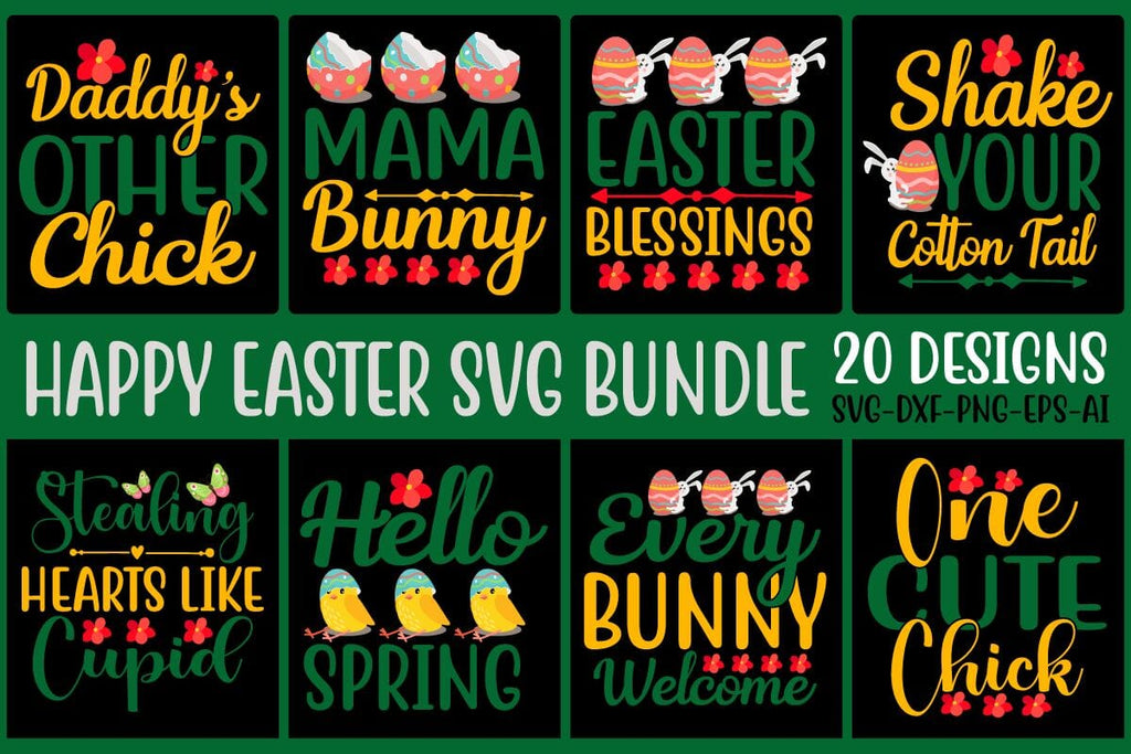 happy easter svg bundle - So Fontsy