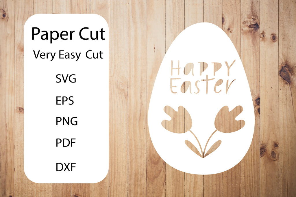 Happy Easter SVG. Egg Paper Cut SVG.Papercut Easter.Easy SVG - So Fontsy