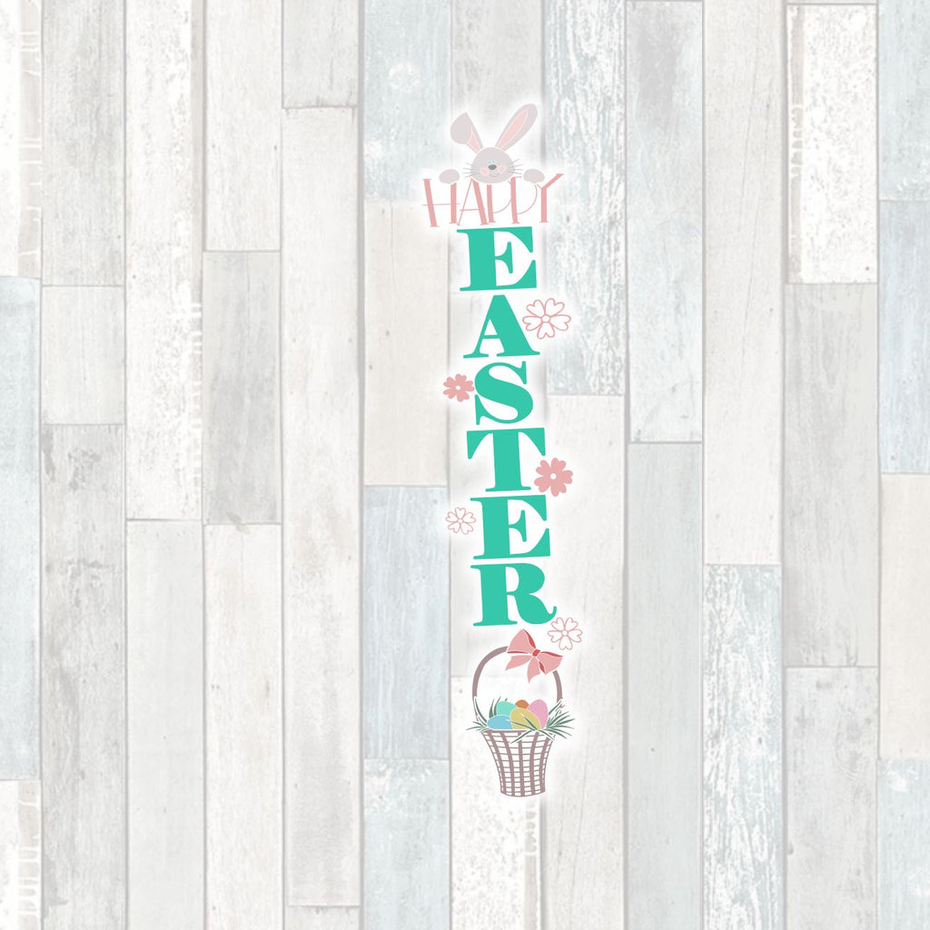 Happy Easter Tall Vertical Front Porch Sign Quote SVG - So Fontsy