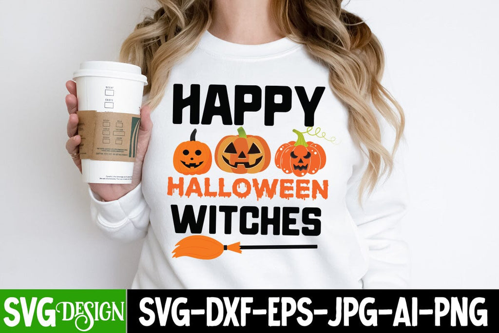 Happy Halloween Witches SVG Cut File, Happy Halloween Witches SVG ...