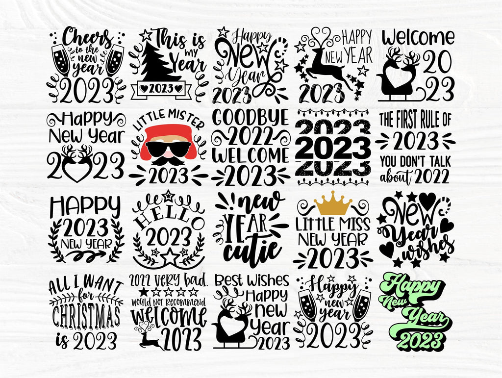 Happy New Year Svg Bundle 2023 Svg Quotes New Years Svg So Fontsy 7964