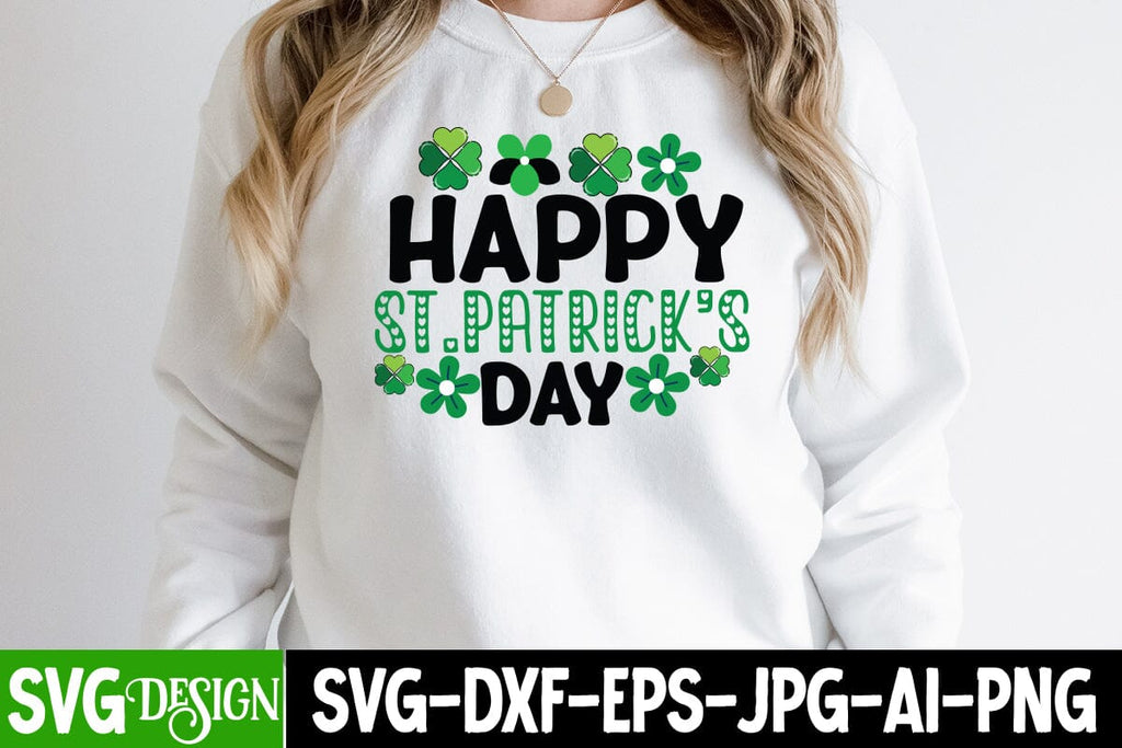 Happy St Patricks Day SVG, Lucky SVG, Shamrock SVG, Digital Download, Cut  File, Sublimation, Clip Art (includes svg/png/dxf file formats)