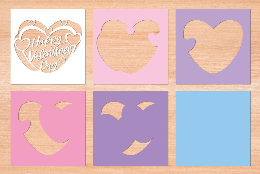 Happy Valentines Day 7 - 3D Layered Paper Cut SVG - So Fontsy