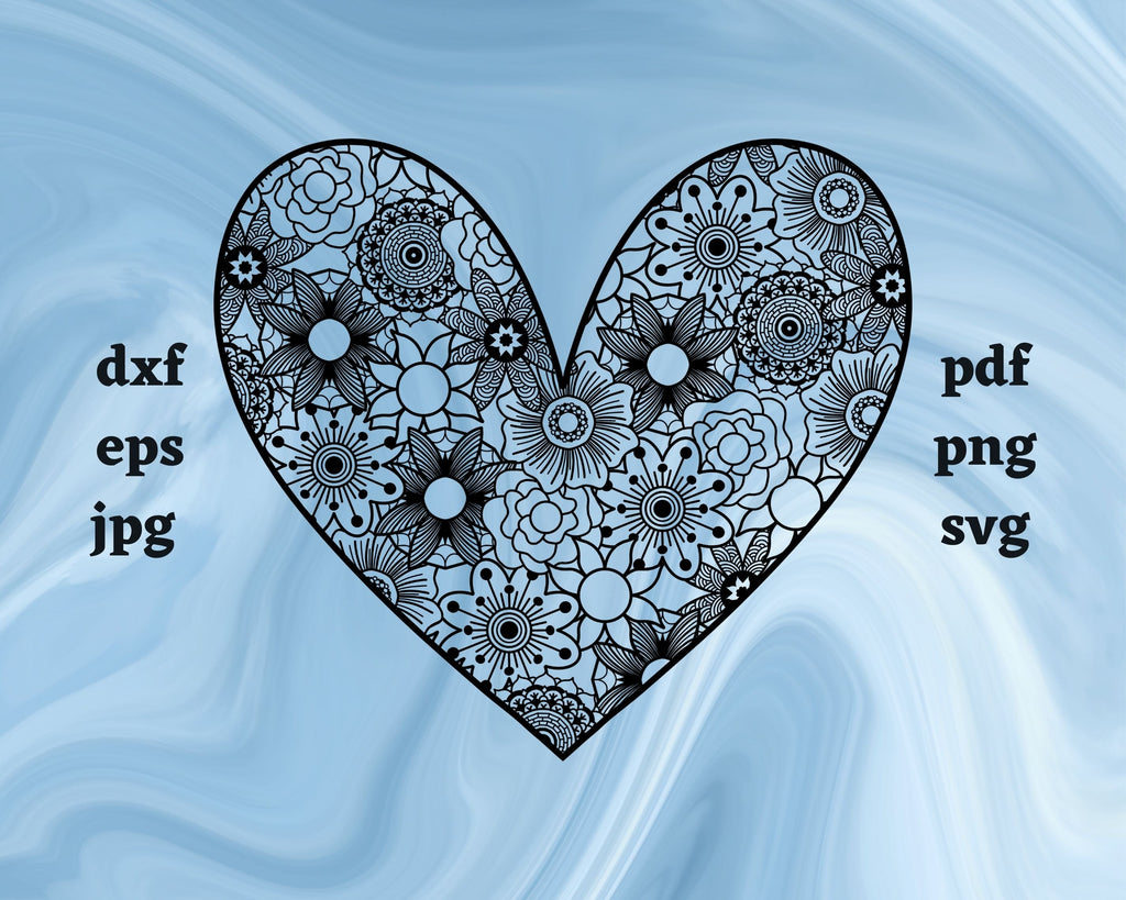 Heart Mandala SVG Cut File - So Fontsy