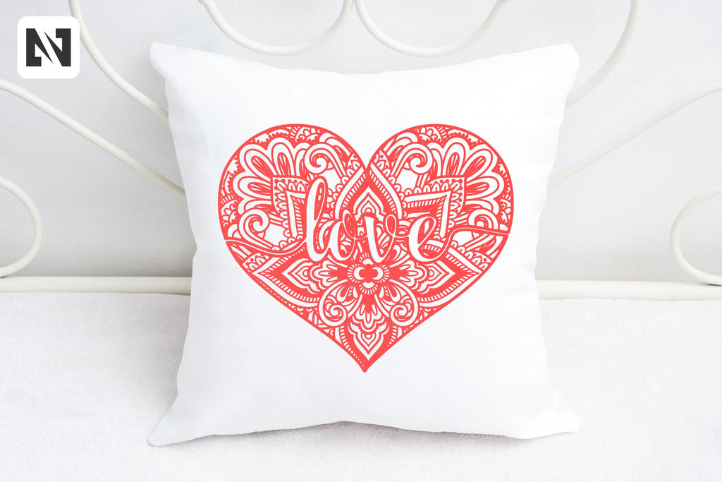 Heart Mandala Svg, Mandala Svg, Valentine's Day Svg - So Fontsy
