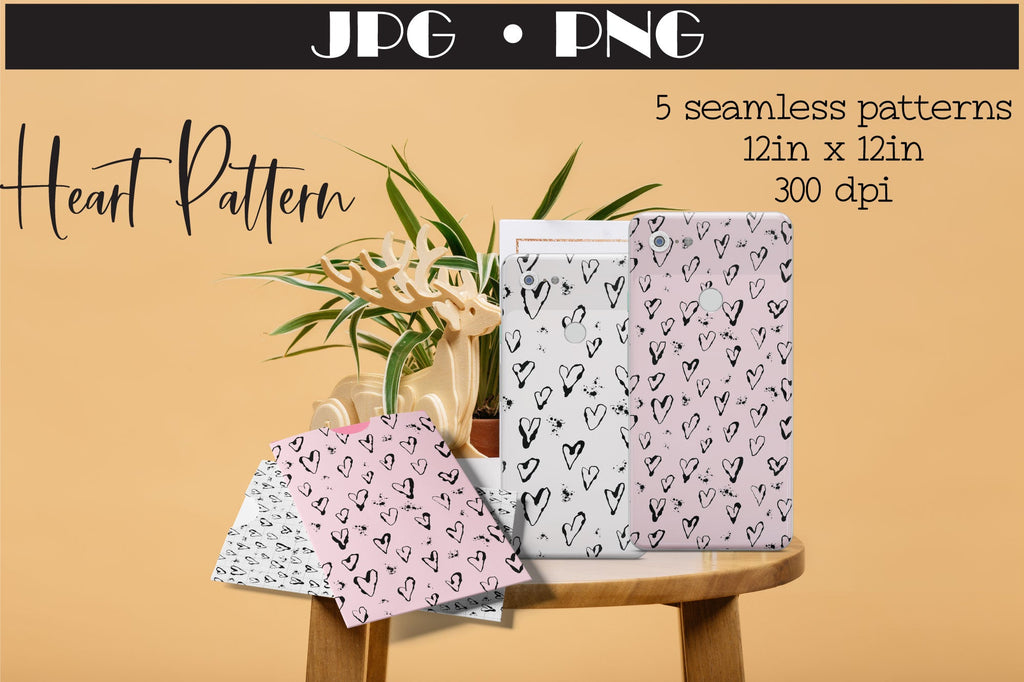 Heart Pattern, Valentine Digital Paper - So Fontsy
