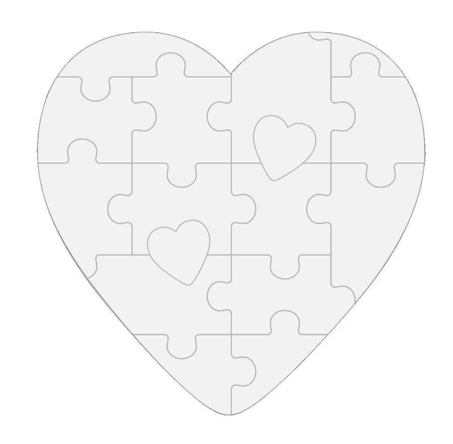 10Pcs Heart Puzzle Blank Sublimation Blank Jigsaw Art Love Heart Style  Transfer