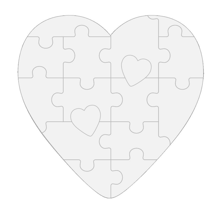 Heart Puzzle Pieces Template Heart Puzzle Pieces Template
