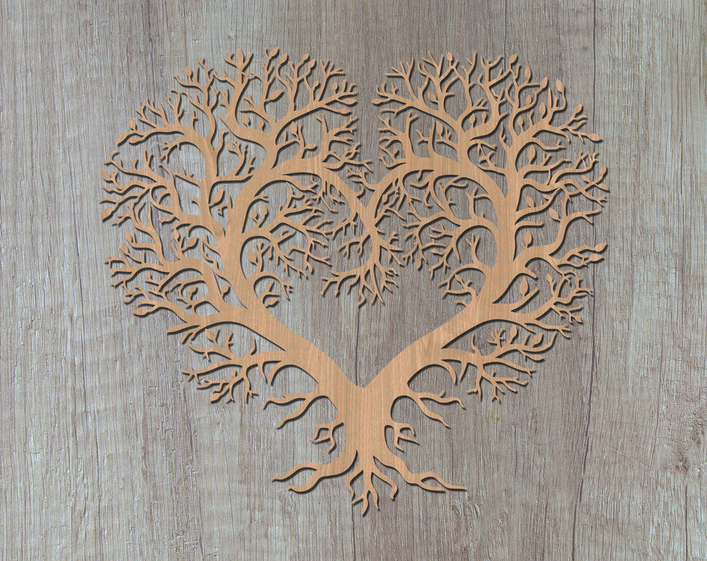 8x10 Flat Canvas Art Heart shaped tree Laser Engraved Etching