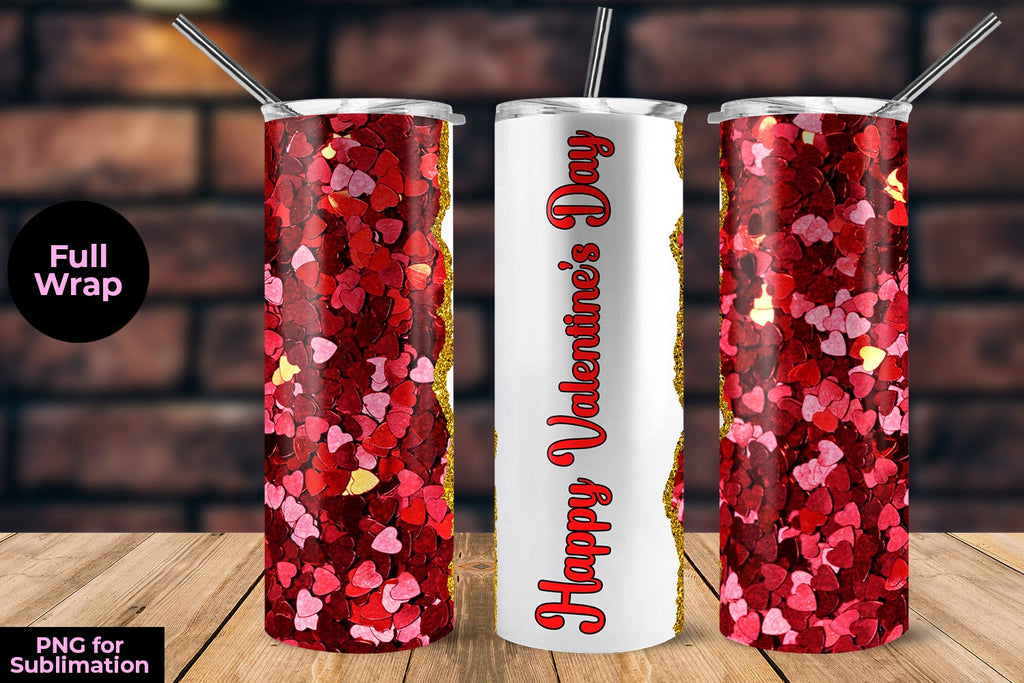 Valentine's Day tumbler sublimation 20 oz skinny tumbler