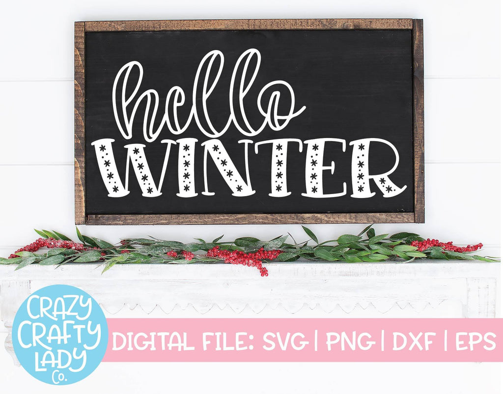 Hello Winter | Christmas SVG Cut File - So Fontsy