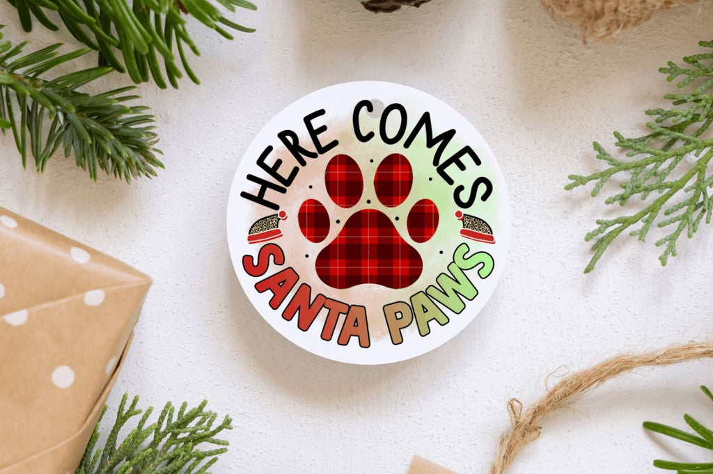 Here comes santa paws Sublimation PNG, Sublimation Christmas Dog Design ...