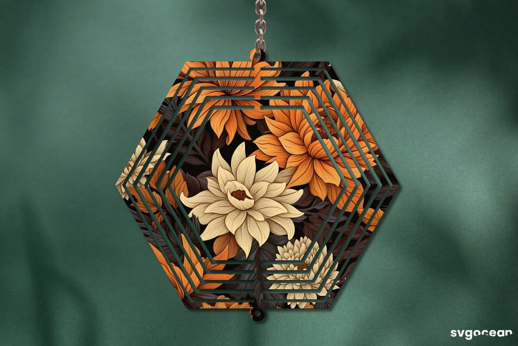 Hexagon Wind Spinner Canva Mockup Editable Easy to use So Fontsy