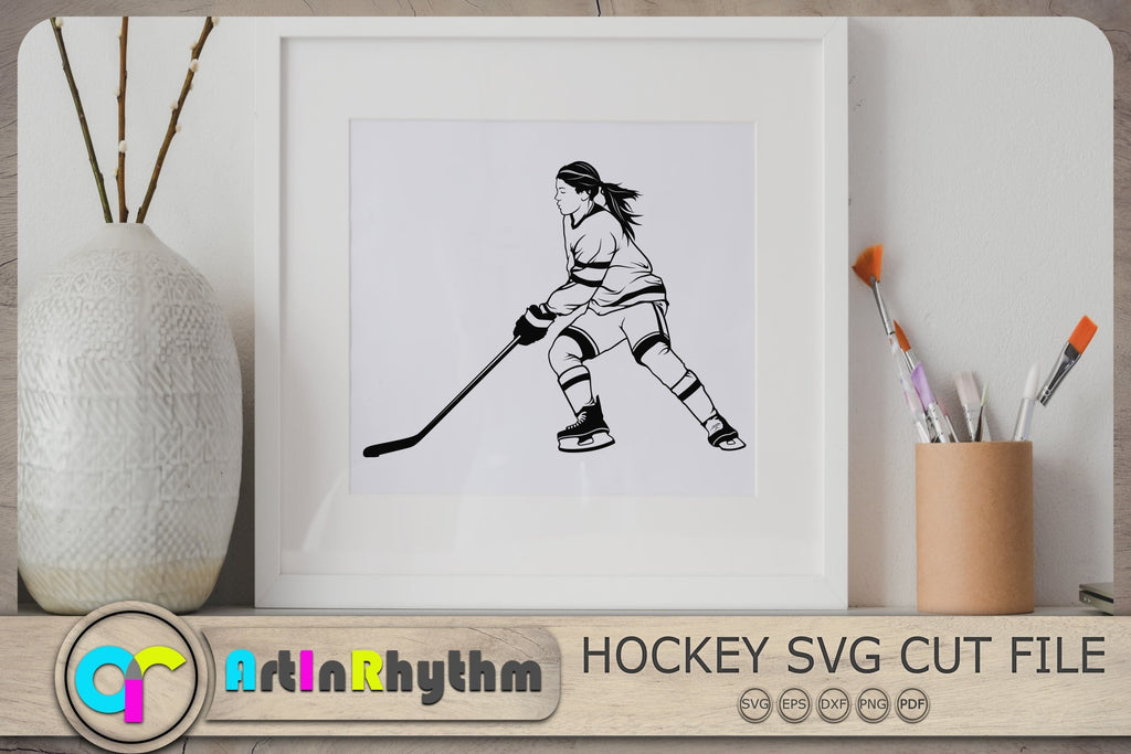 Hockey Female Player Svg, Hockey Player Svg, Hockey Svg, Ice Hockey Svg,  Hockey Clipart - So Fontsy