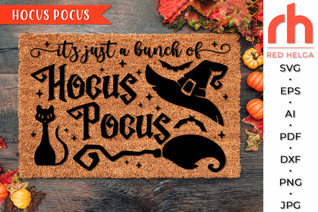 Hocus Pocus SVG - Halloween Sign Cut File - Fall Doormat DXF - So Fontsy