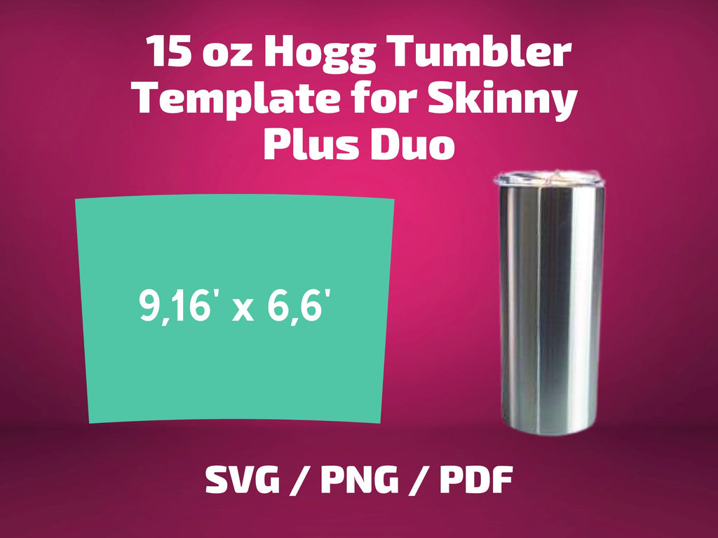 20oz Hogg Duo New straight skinny tumbler template Full Wrap