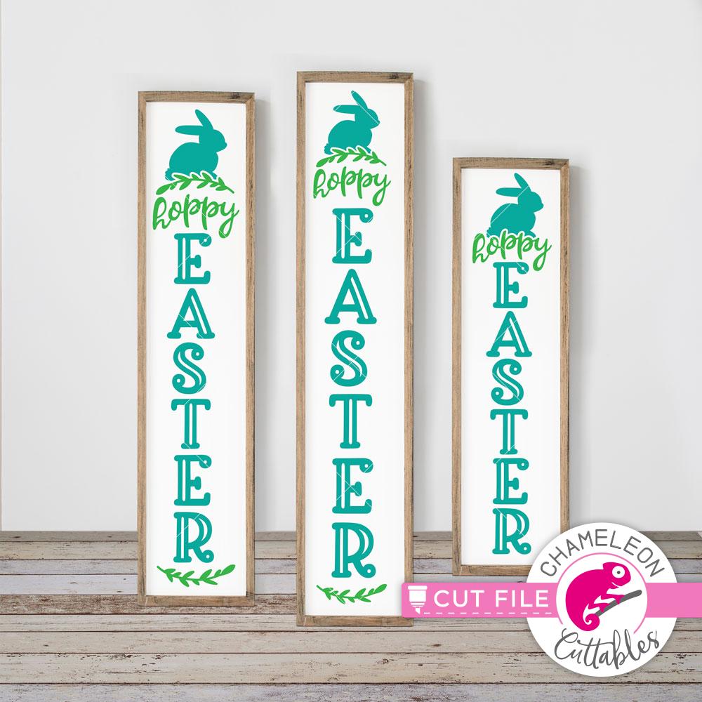 Hoppy Easter Porch Sign File - Bunny - vertical SVG file for long front ...