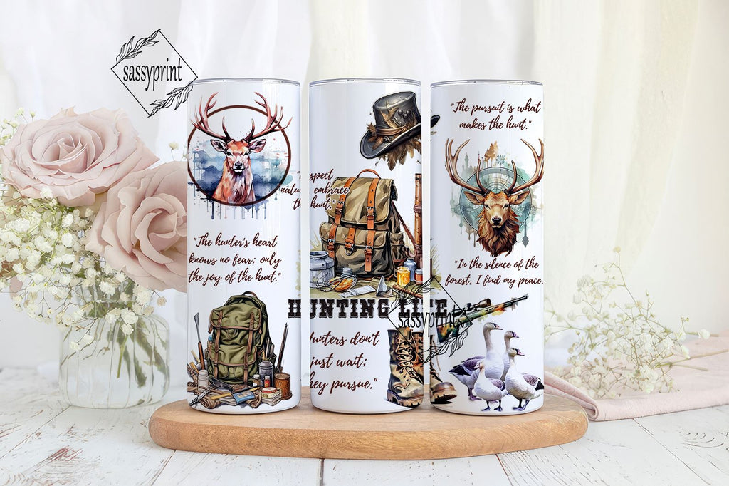 Hunting life 20oz Skinny Tumbler Sublimation Designs, Hunting PNG File ...