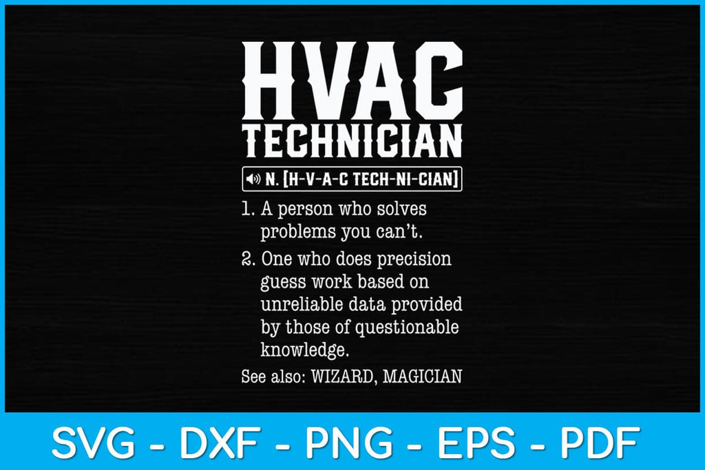 HVAC Technician Definition Vintage HVAC Tech AC Repairman Svg Design So Fontsy
