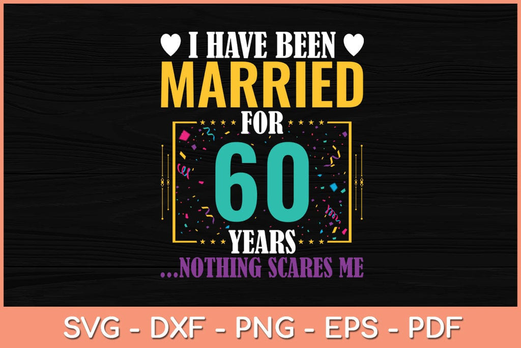 Diamond Wedding Anniversary 60 Years SVG