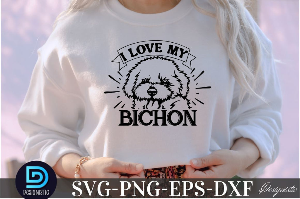 Automagnet "I Love My Bichon Frise", Realistisch Aussehendes Hochwertigem Ausbleichschutz Kreisförmiger