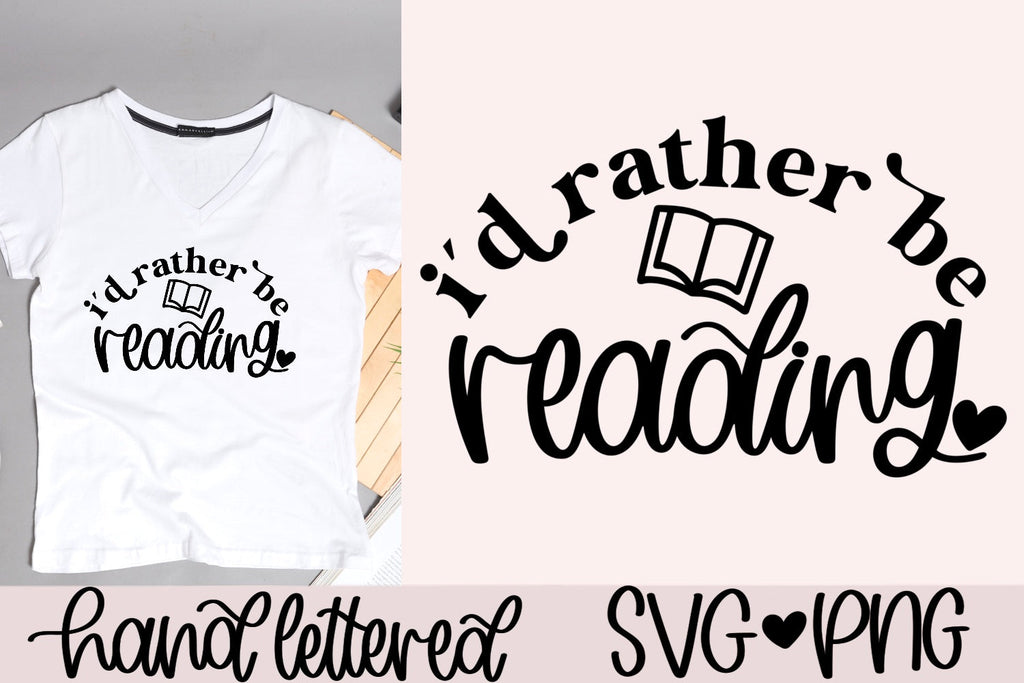 I'd rather be reading svg, book lover svg, book nerd svg, book worm svg ...