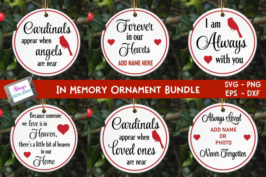 In memory ornament Bundle - 6 In memory SVG designs - So Fontsy