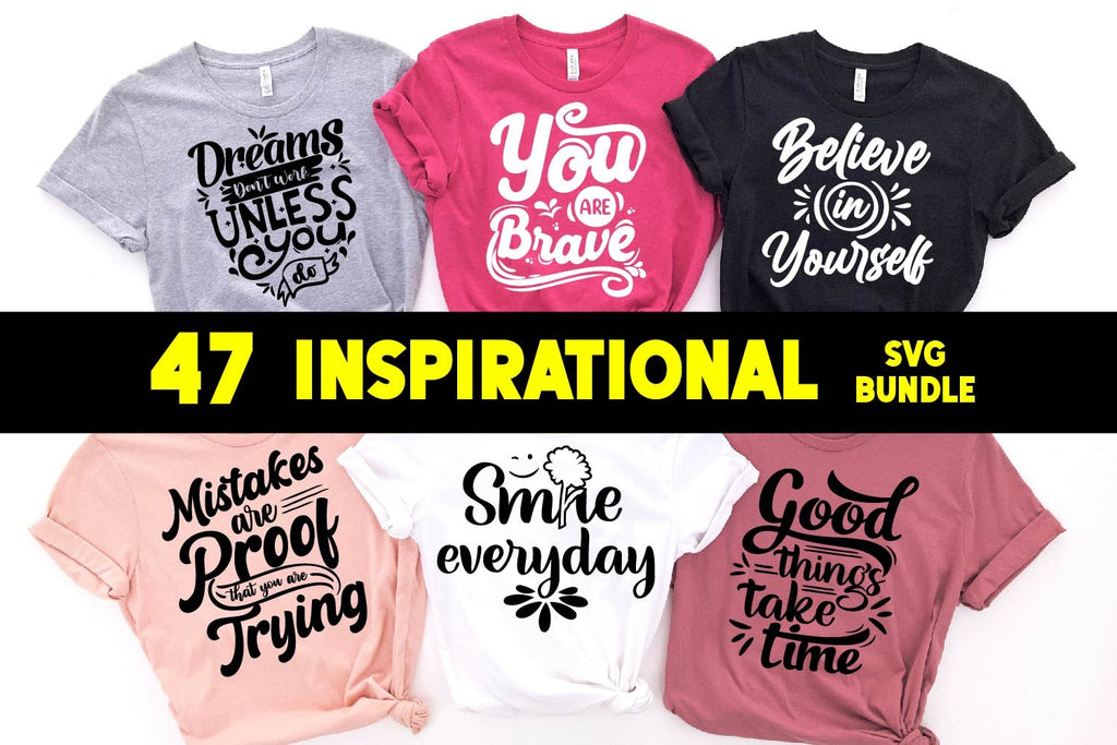 Inspirational Quotes SVG bundle, mental health cutting files - So Fontsy