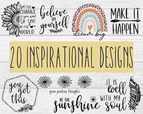 Inspirational SVG Bundle, Big Bundle SVG file for Cricut, Dream bundle SVG - Positive vibes bundle - Motivational Digital Download SVG Isobel Jade Designs 