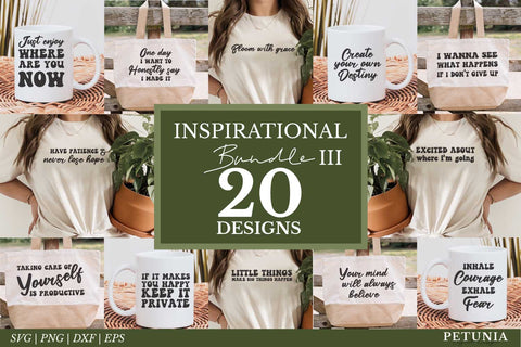 Inspirational SVG Bundle | Motivational Quotes SVG Bundle SVG Petunia Digital Design 