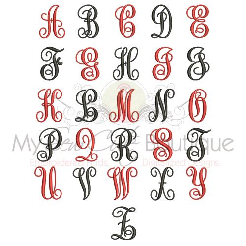 intertwined vine monogram font