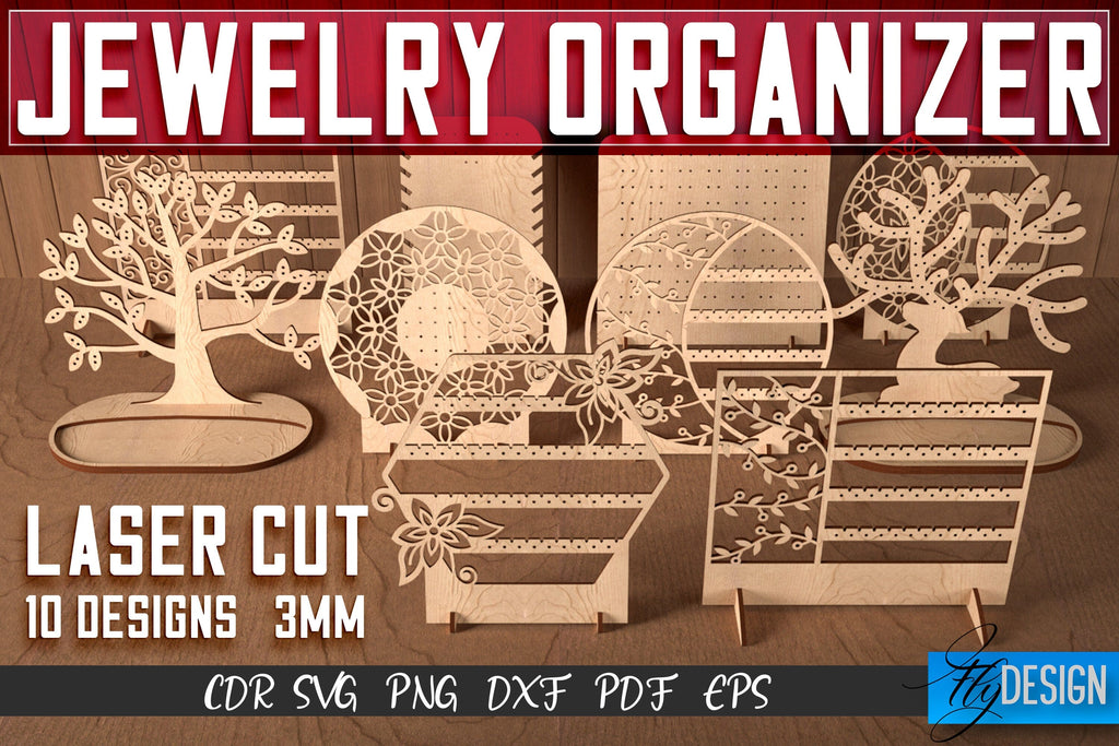 Jewelry Organizer Laser Cut SVG Accessories Holder SVG Design